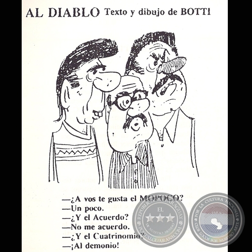 AL DIABLO - HUMOR DESPUÉS DEL GOLPE - Dibujo de BOTTI - Año 1990
